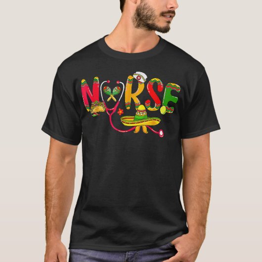 Nacho Average Nurse Meican Tee Let's Fiesta Cinco Tシャツ (正面)