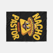 Nacho Average Pastor Funny Christian  フリースブランケット (正面(横))
