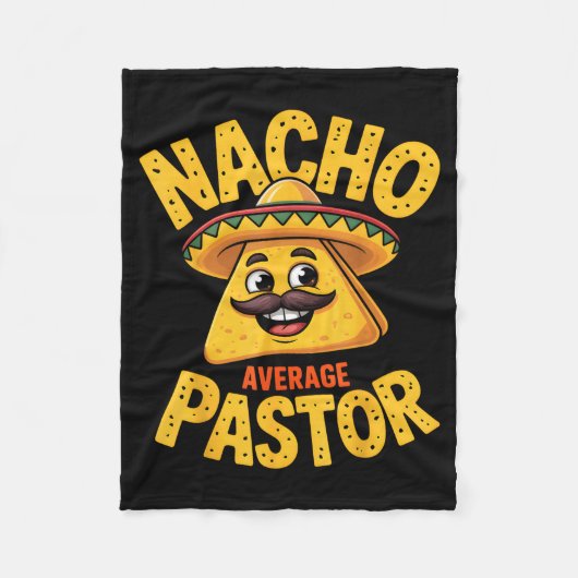 Nacho Average Pastor Funny Christian  フリースブランケット (正面)