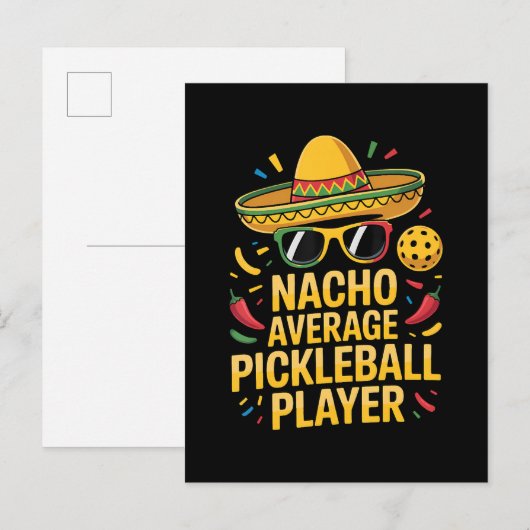 Nacho Average Pickleball Player インビテーションポストカード (正面/裏面)