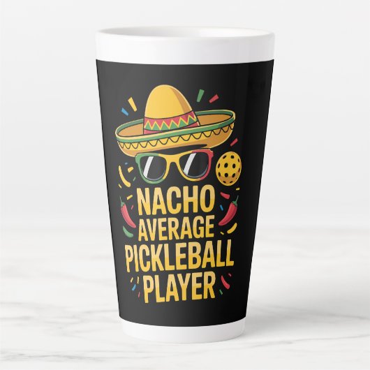 Nacho Average Pickleball Player カフェラテマグ (正面)
