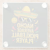 Nacho Average Pickleball Player ガラスコースター (裏面)