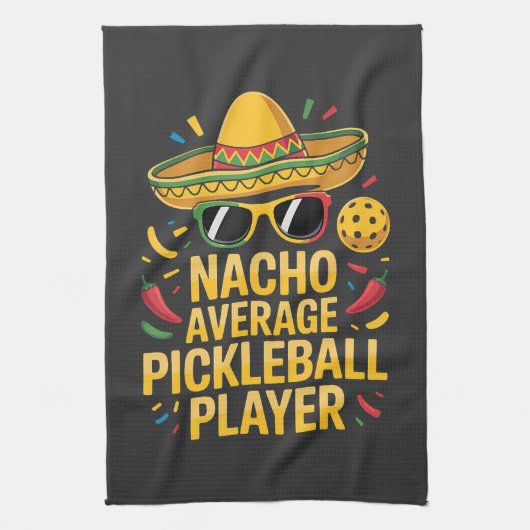 Nacho Average Pickleball Player キッチンタオル (縦)