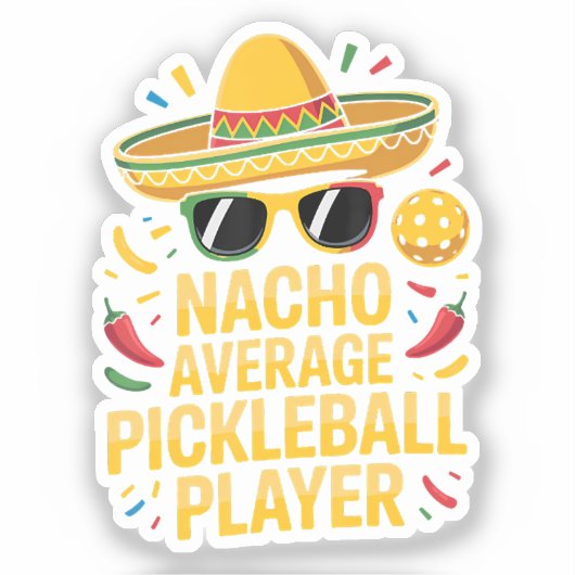 Nacho Average Pickleball Player シール (正面)