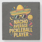Nacho Average Pickleball Player ストーンコースター (正面)
