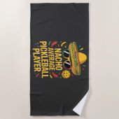 Nacho Average Pickleball Player ビーチタオル (正面)