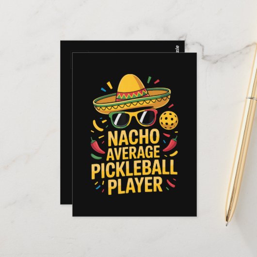 Nacho Average Pickleball Player ポストカード (正面/裏面インサイチュ)