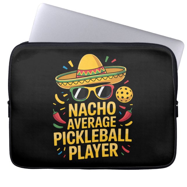 Nacho Average Pickleball Player ラップトップスリーブ (正面)