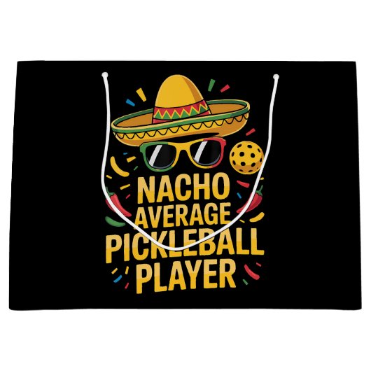 Nacho Average Pickleball Player ラージペーパーバッグ (正面)