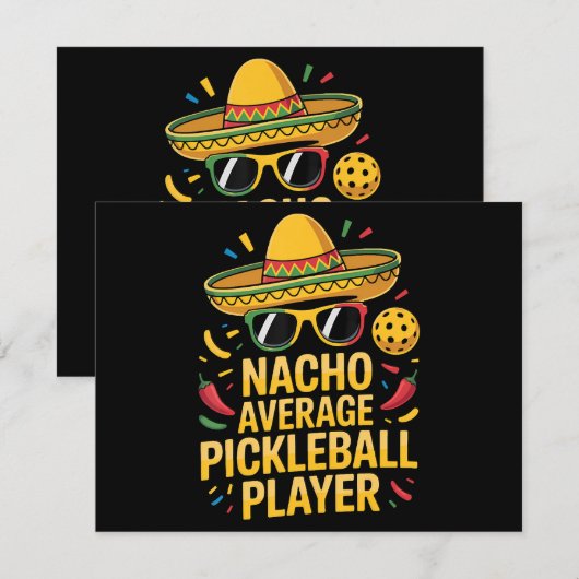 Nacho Average Pickleball Player 招待状 (正面/裏面)
