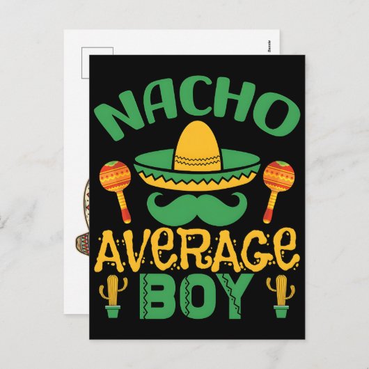 nacho-average-senorita-cinco-de-mayo-happy-funny- シーズンポストカード (正面/裏面)