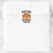 Nacho Average Taco Funny Food Pun Comic Style スクエアシール (バッグ)