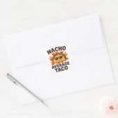 Nacho Average Taco Funny Food Pun Comic Style スクエアシール (封筒)