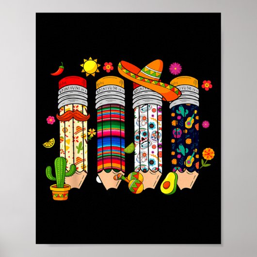 Nacho Average Teacher Cinco De Mayo Fiesta Mexican ポスター (正面)