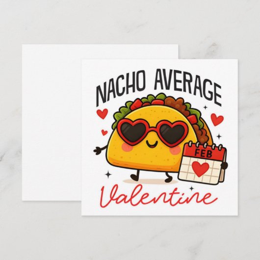 Nacho Average Valentine Flat Holiday Card シーズンカード (正面/裏面)