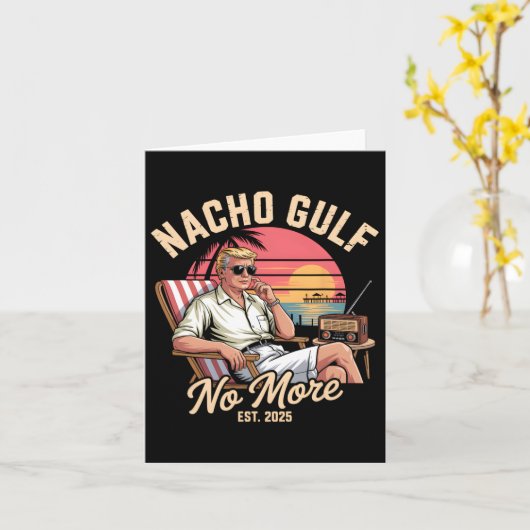 Nacho Gulf No More Funny Trump Vacation 2025  カード (黄色い花)