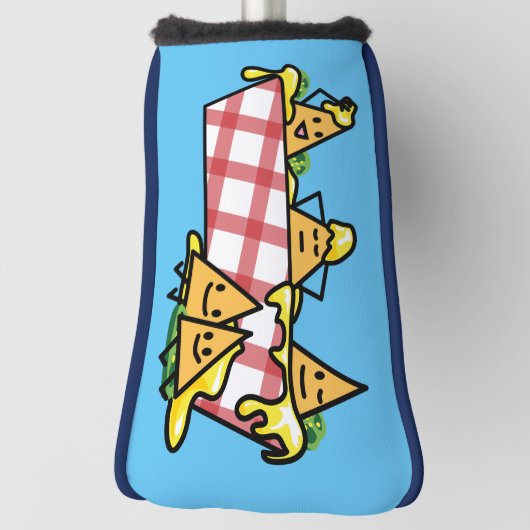 NachosはチーズハラペーニョのNachoのトーティーヤ破片を溶かしました ゴルフヘッドカバー (回転90)