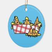 NachosはチーズハラペーニョのNachoのトーティーヤ破片を溶かしました セラミックオーナメント (左)