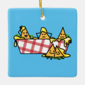 NachosはチーズハラペーニョのNachoのトーティーヤ破片を溶かしました セラミックオーナメント (正面)