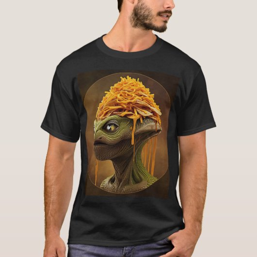 Nachos Alien – Fun Party Snack Art Tシャツ (正面)