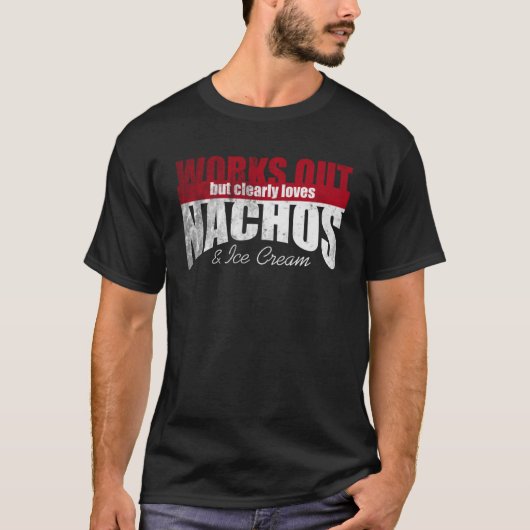 Nachos & Ice Cream Hiが明らかに大好き Tシャツ (正面)