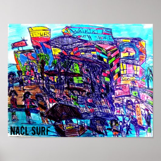 NaCL サーフ サウス ショア ワイキキ ポスター (正面)
