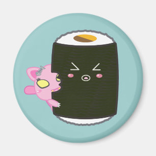 Nadelのかわいいの寿司ロール猫 マグネット