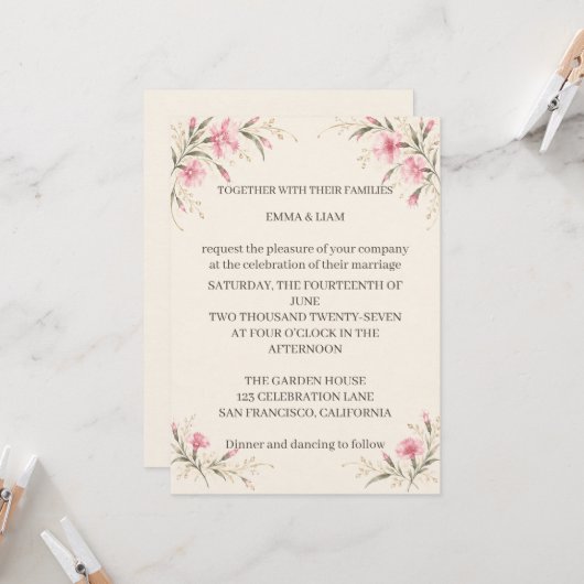 Nadeshiko Wedding Invitation 招待状 (正面/裏面インサイチュ)