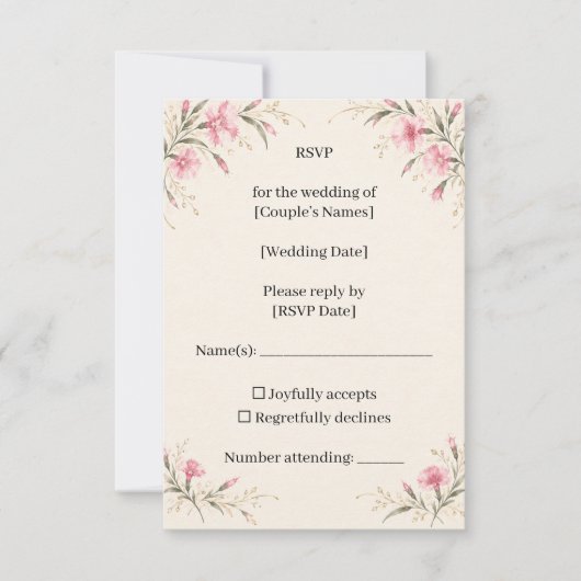 Nadeshiko Wedding RSVP Card (正面)