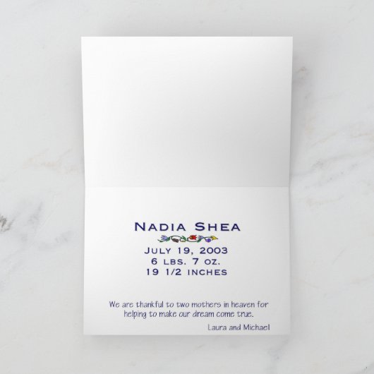 Nadiaの紹介 案内状 (内部)