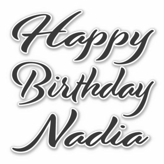 Nadia Name Vorname black Sticker Geburtstag シール (正面)