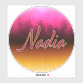 Nadia Vorname Name golden pink Aufkleber Sticker シール (シート)