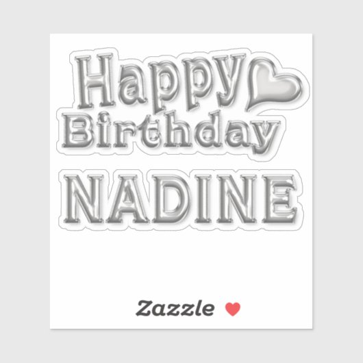 Nadine Happy Birthday silver Aufkleber Sticker シール (シート)