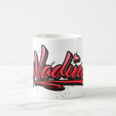 Nadine red Heart Graffiti Tasse Kaffeetasse コーヒーマグカップ (中央)