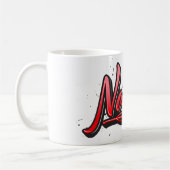Nadine red Heart Graffiti Tasse Kaffeetasse コーヒーマグカップ (左)