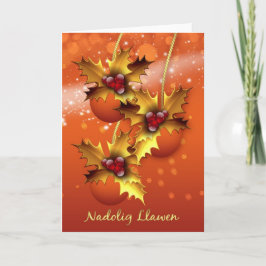 Nadolig Llawen、スタイリッシュな楽しいクリスマスのためのウェールズ シーズンカード