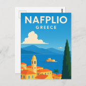 Nafplio Greece装飾パインタリー ポストカード (正面/裏面)