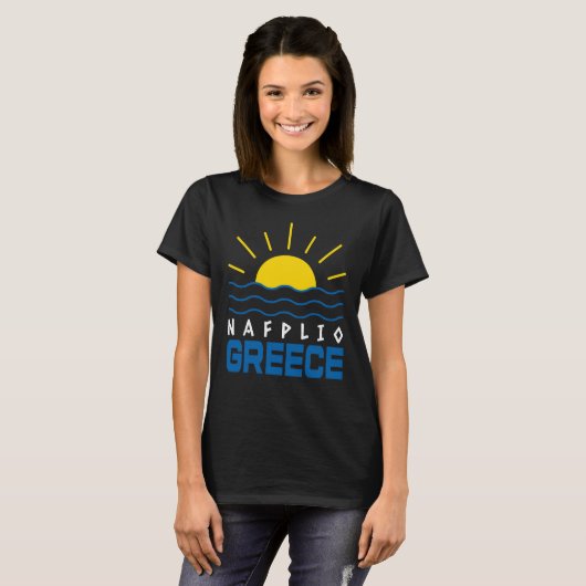 Nafplio Greece Sunshine And Sea Waves Women's Tシャツ (正面フル)