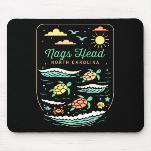 Nags Head Nc Cute Beach Vacation Sea Turtle Lover  マウスパッド (正面)