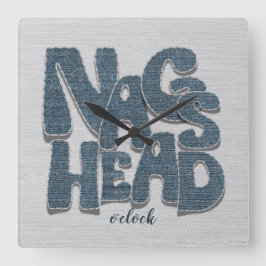 Nags Head North Carolina Denim Letter スクエア壁時計