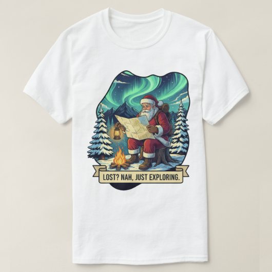 Nah Just 失った Exploring Santaデザイン Tシャツ (デザイン正面)