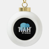 Nah my膵臓おもしろい糖尿病ブルーリボンスロース セラミックボールオーナメント (正面)