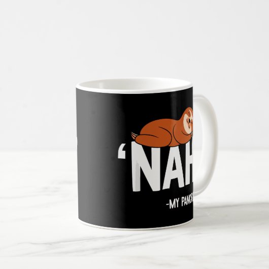 Nah My膵臓かわいいナマケモノ型1 T1D糖尿病おもしろい コーヒーマグカップ (正面右)