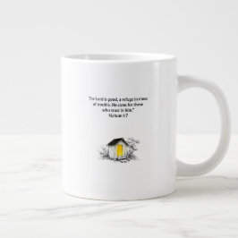 Nahum 1:7 Bible Verse Christian Mug ジャンボコーヒーマグカップ