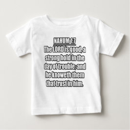 Nahum 1:7 KJV聖書の聖句 ベビーTシャツ