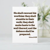 Nahum 2:5 KJVバイブル聖句クリスチャン聖なる書物、 経典 カード (スタンド正面)