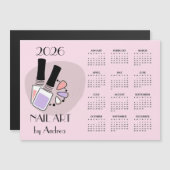 Nail Art Design 2026 Calendar Magnetic Card (正面/裏面)