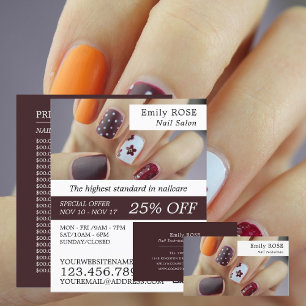 Nail Art, Nail Technician, Nail Salon Advertising チラシ