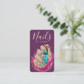 Nail Art Studio Manicurist Artist Pink Purpule 名刺 (スタンド正面)