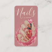 Nail Art Studio Manicurist Artist Red Blush Pink 名刺 (正面)